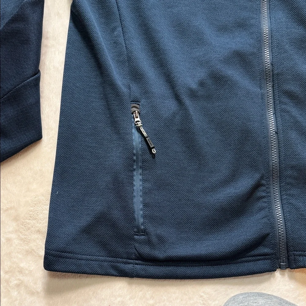 Orvis Men’s Large Blue Gray Full Zip Performance Fleece Jacket Zippered Pockets